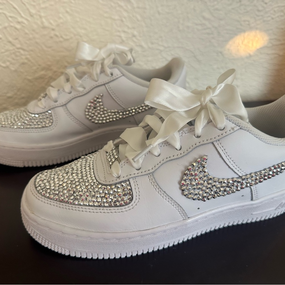 Custom Bling Jeweled Air Force One’s for Wedding or Party